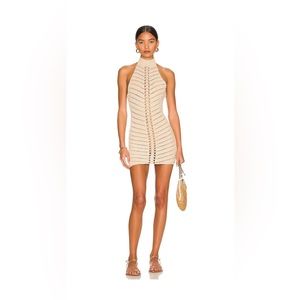Camila Coelho- Lyssa Hand Crochet Halter Mini Dress